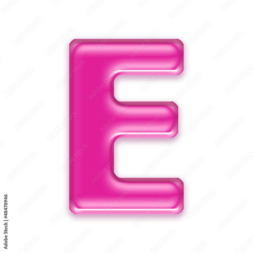 3d Capital character E covered in transparent pink texture 3d Capital character E covered in transparent pink texture