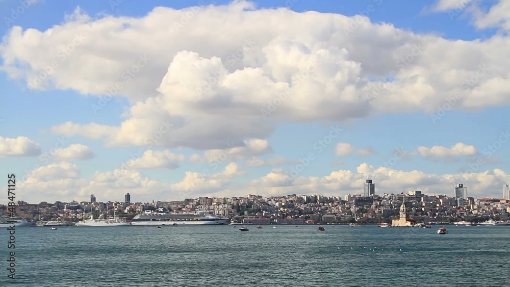 Istanbul under beautiful white clouds. Timelapse Istanbul under beautiful white clouds. Timelapse