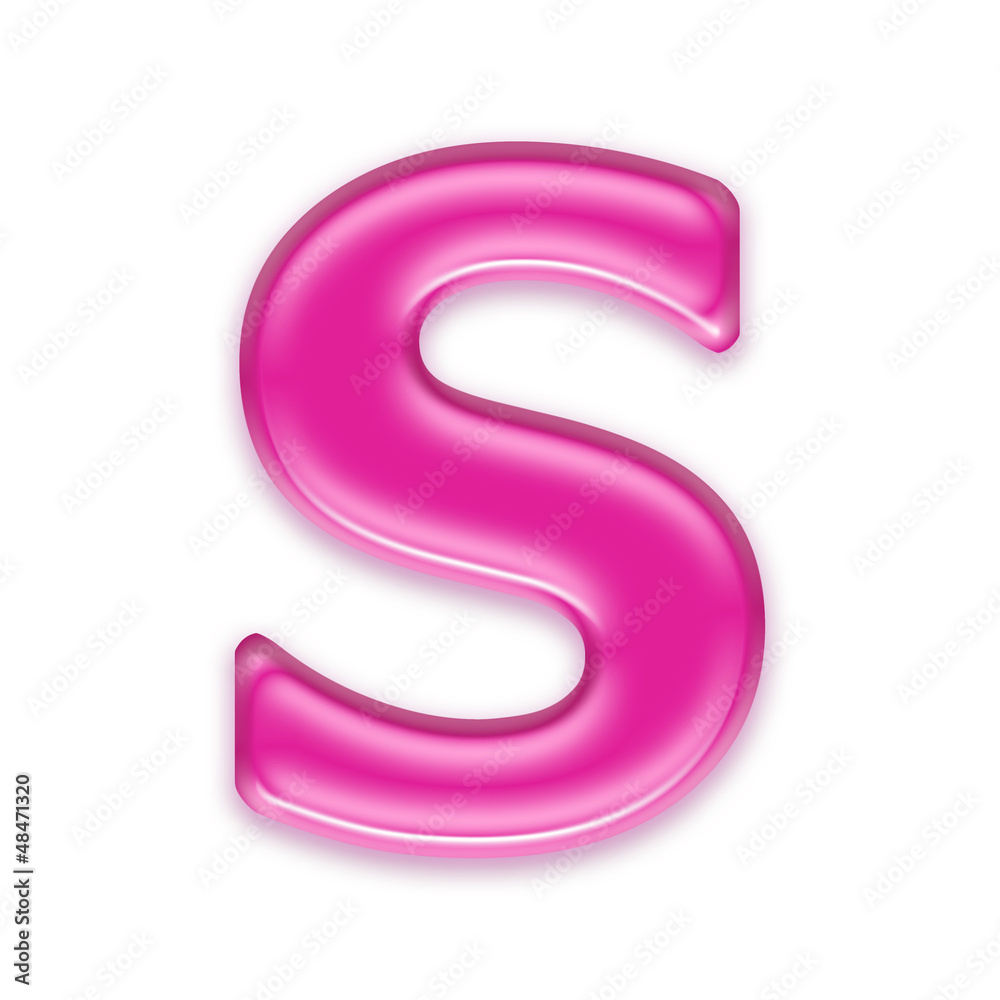 3d Uppercase font S covered in girly texture - Capital 3d letter 3d Uppercase font S covered in girly texture - Capital 3d letter