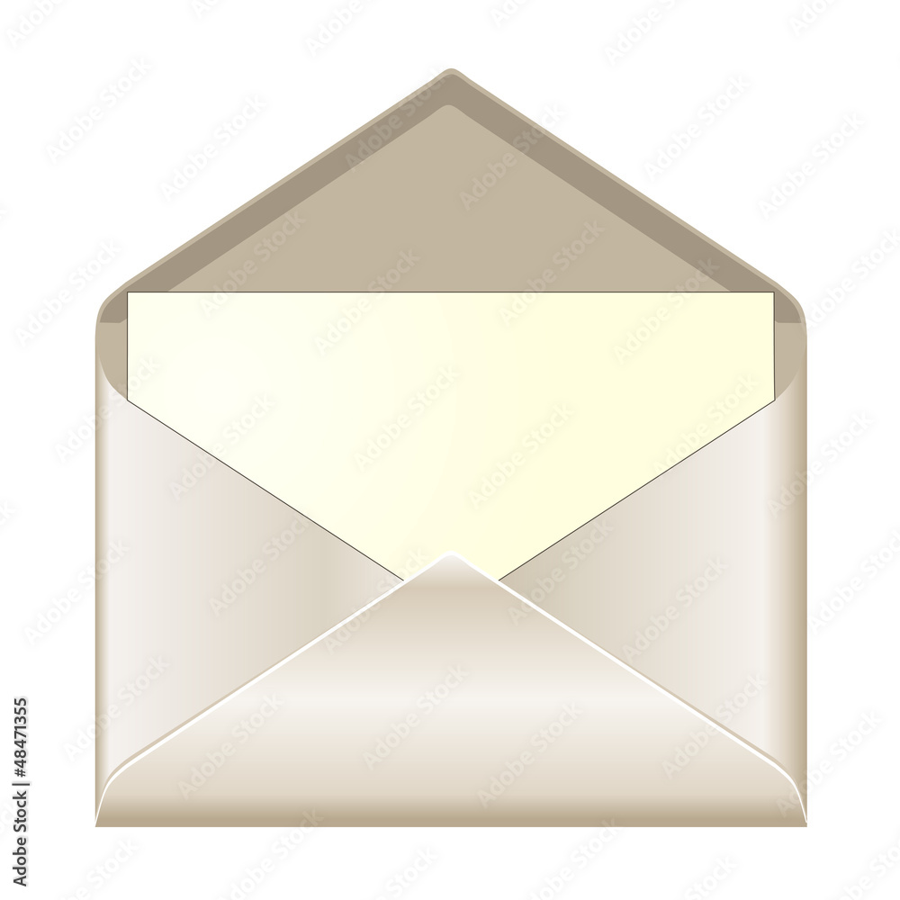 Open envelope with card Open envelope with card