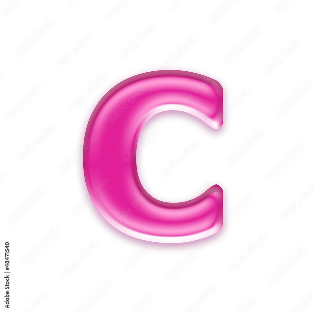 Small girly font C - Lowercase 3d character Small girly font C - Lowercase 3d character