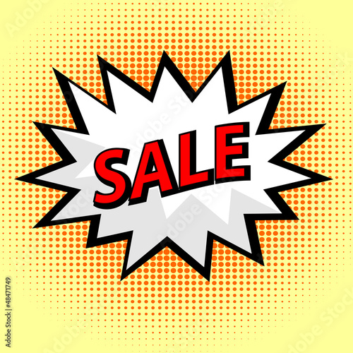 Sale label in pop art style