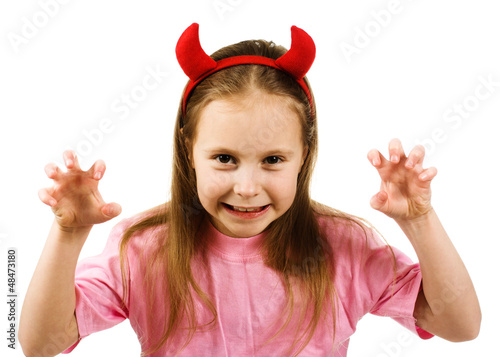 Young girl with horns imp