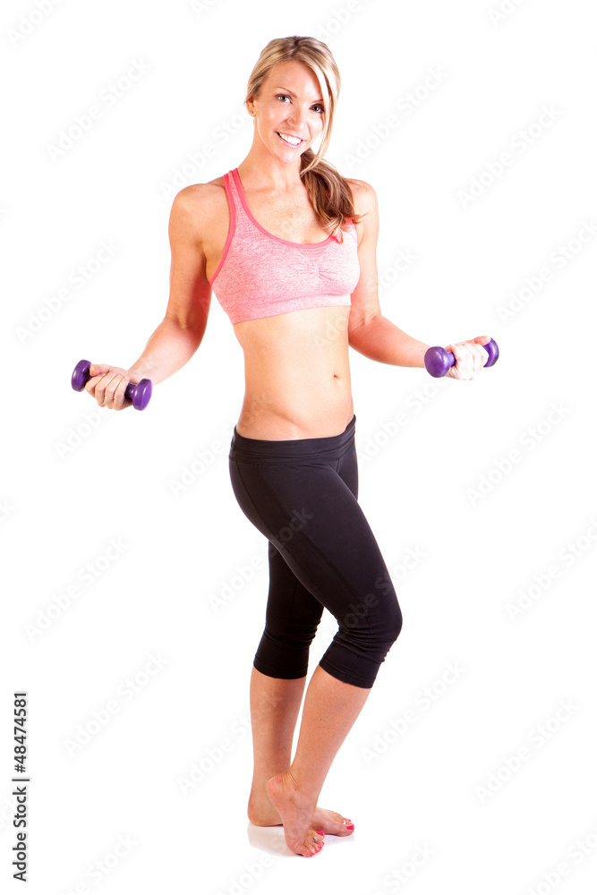 Portrait of pretty young woman doing exercise Portrait of pretty young woman doing exercise