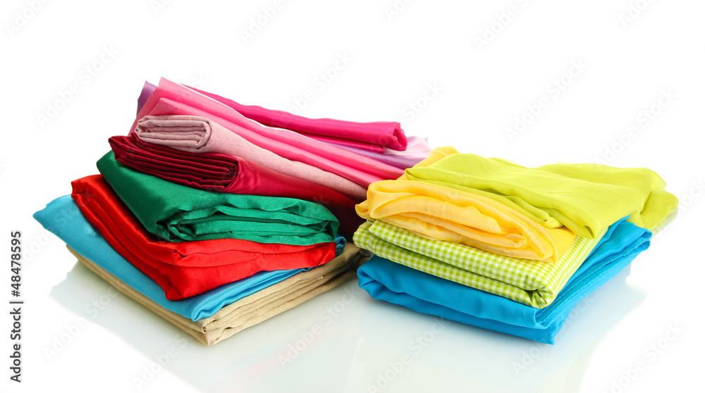 heap of cloth fabrics isolated on white heap of cloth fabrics isolated on white