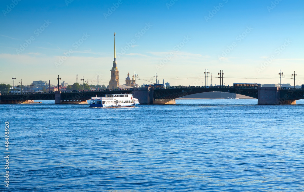 View of St. Petersburg. Palace Bridge