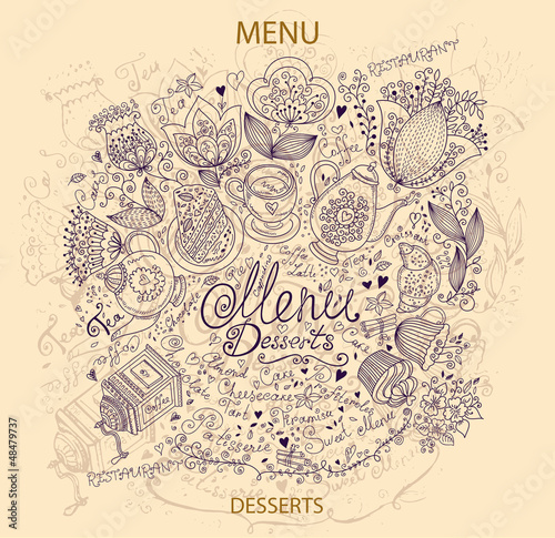 Vintage hand drawn dessert menu © moleskostudio