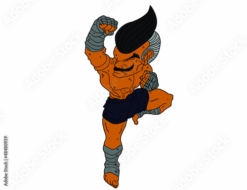 Muay Thai Boran : character cartoon 10 Color (uppercut)