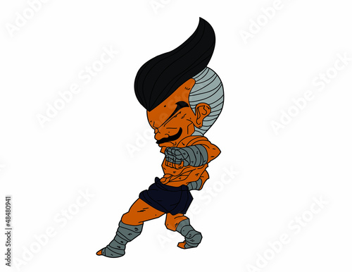 Muay Thai Boran : character cartoon 9 Color (reverse elbow)