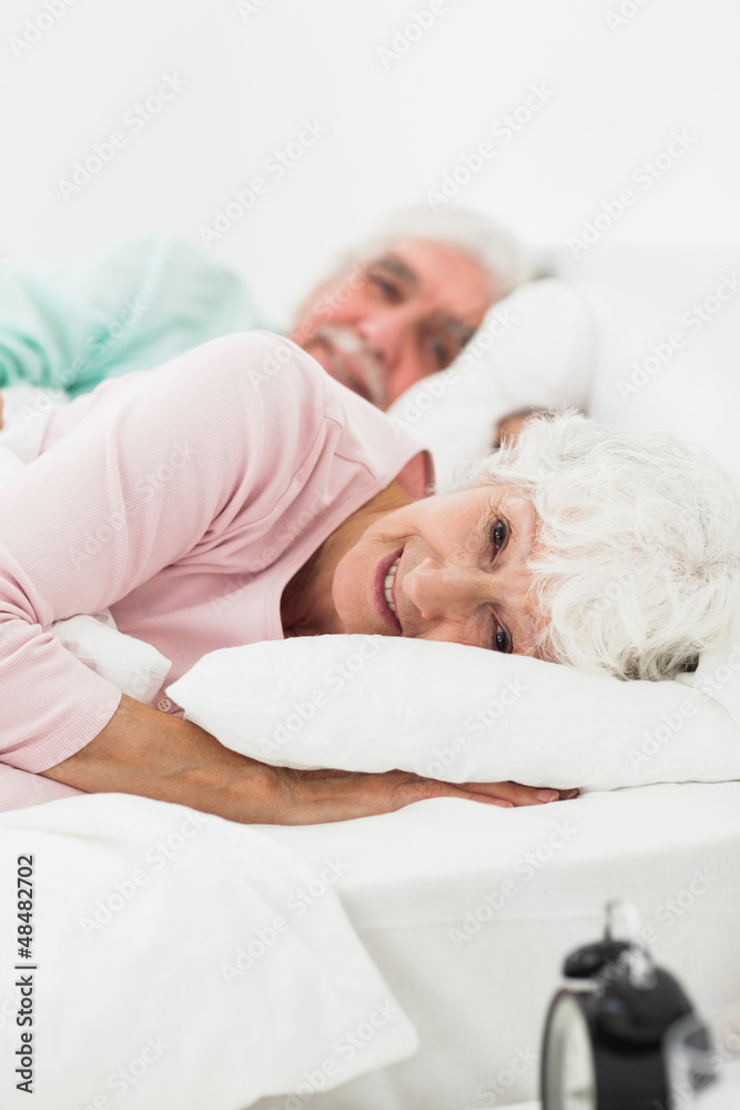 Couple waking up