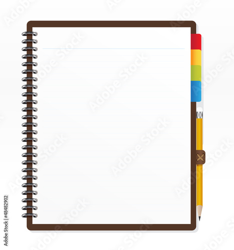 note paper with pencil vector