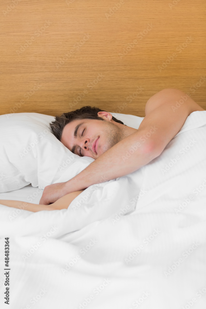 Brunette man asleep Brunette man asleep
