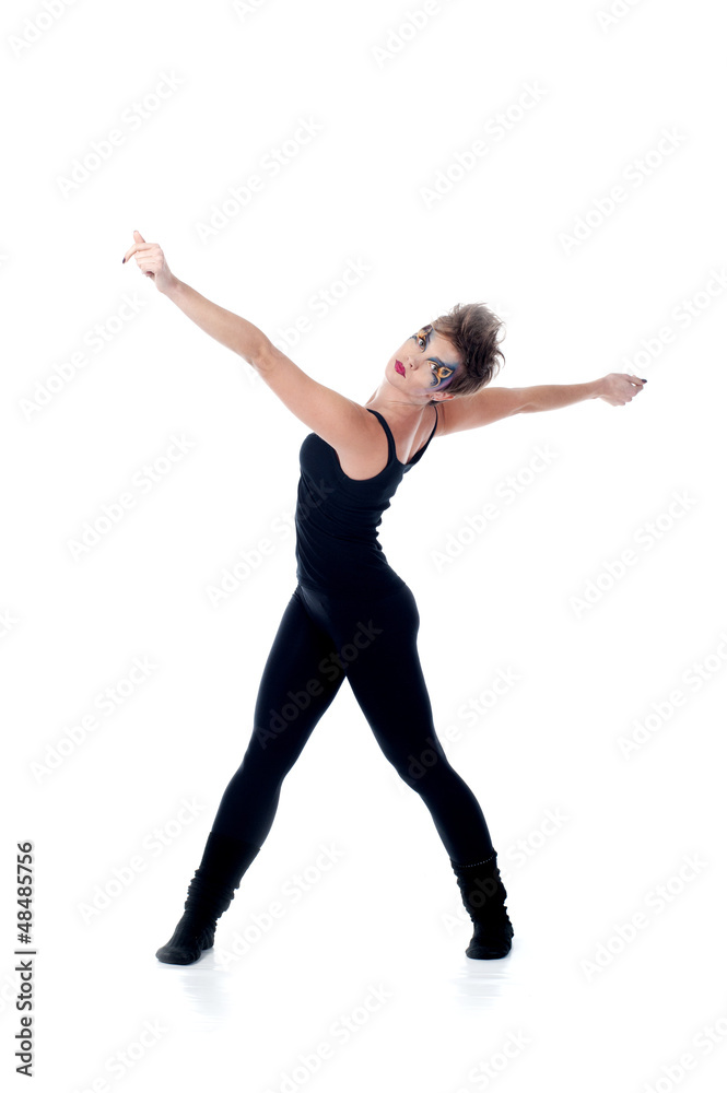 Obraz premium young beautiful woman dancing jazz modern dance