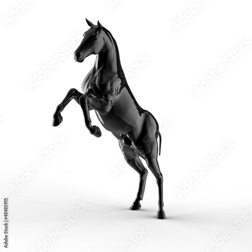 Illustration of a black horse isolated on a white background