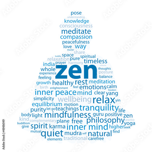 "ZEN" Tag Cloud (buddha meditation lotus position relaxation)