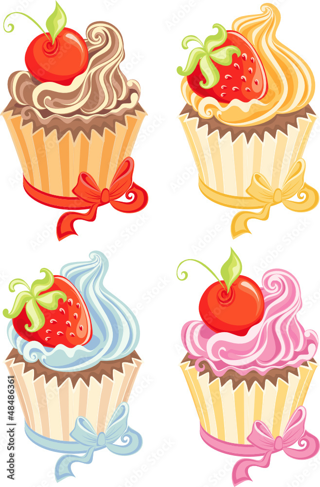 Vector set cupcakes Vector set cupcakes