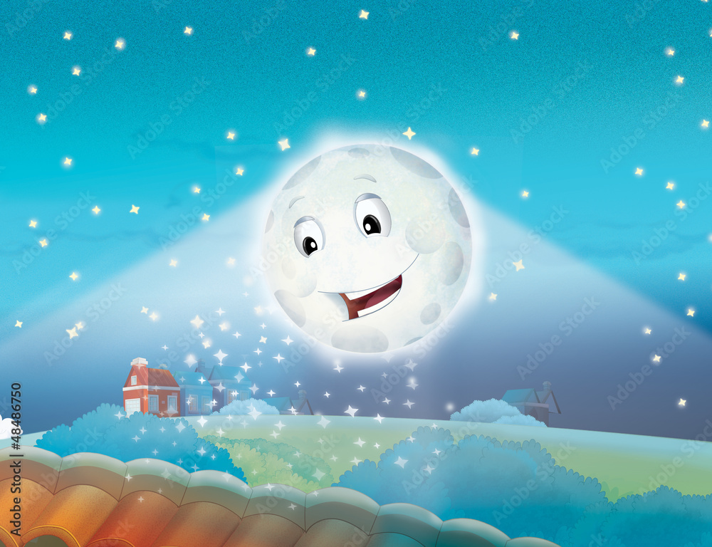 Cartoon smiling moon Cartoon smiling moon