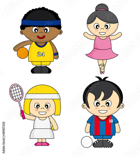 niños disfrazados de deportistas