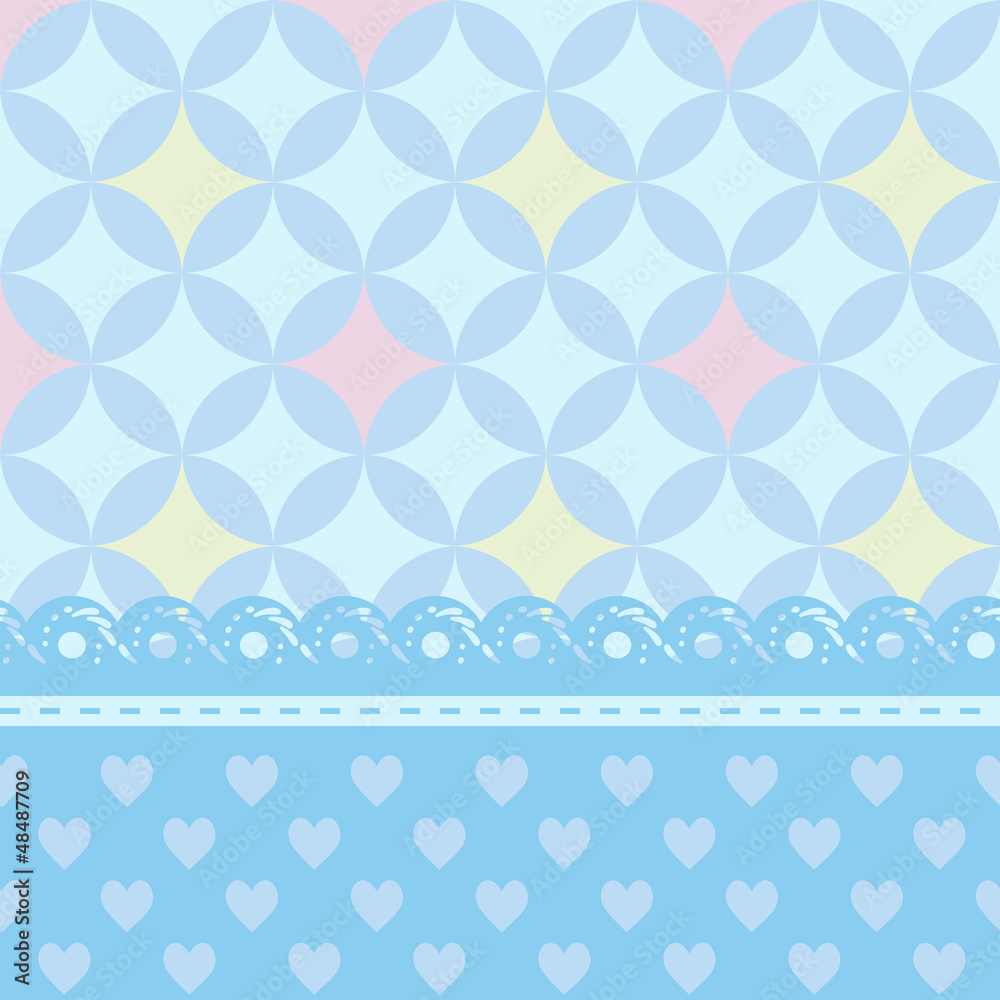 blue background with a lace and patterns