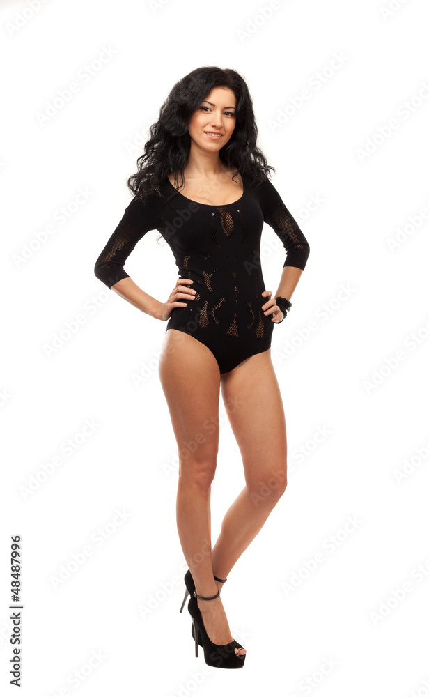 Kombidres beautiful brunette in a white background. Kombidres beautiful brunette in a white background.
