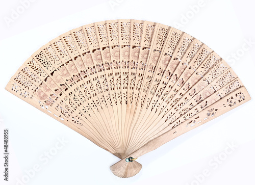 Wooden  fan isolated
