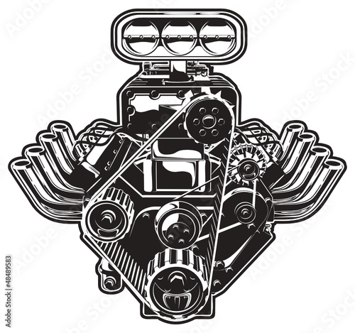 Vector Cartoon Turbo Engine