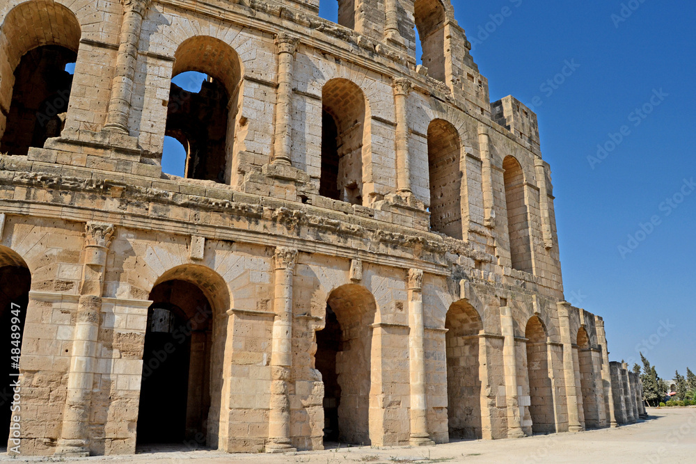 Roman amphitheater in the city of El Jem - Tunisia, Africa