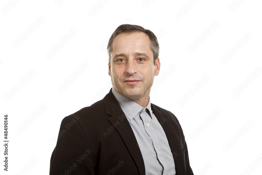 portrait of adult man, isolated on white background portrait of adult man, isolated on white background
