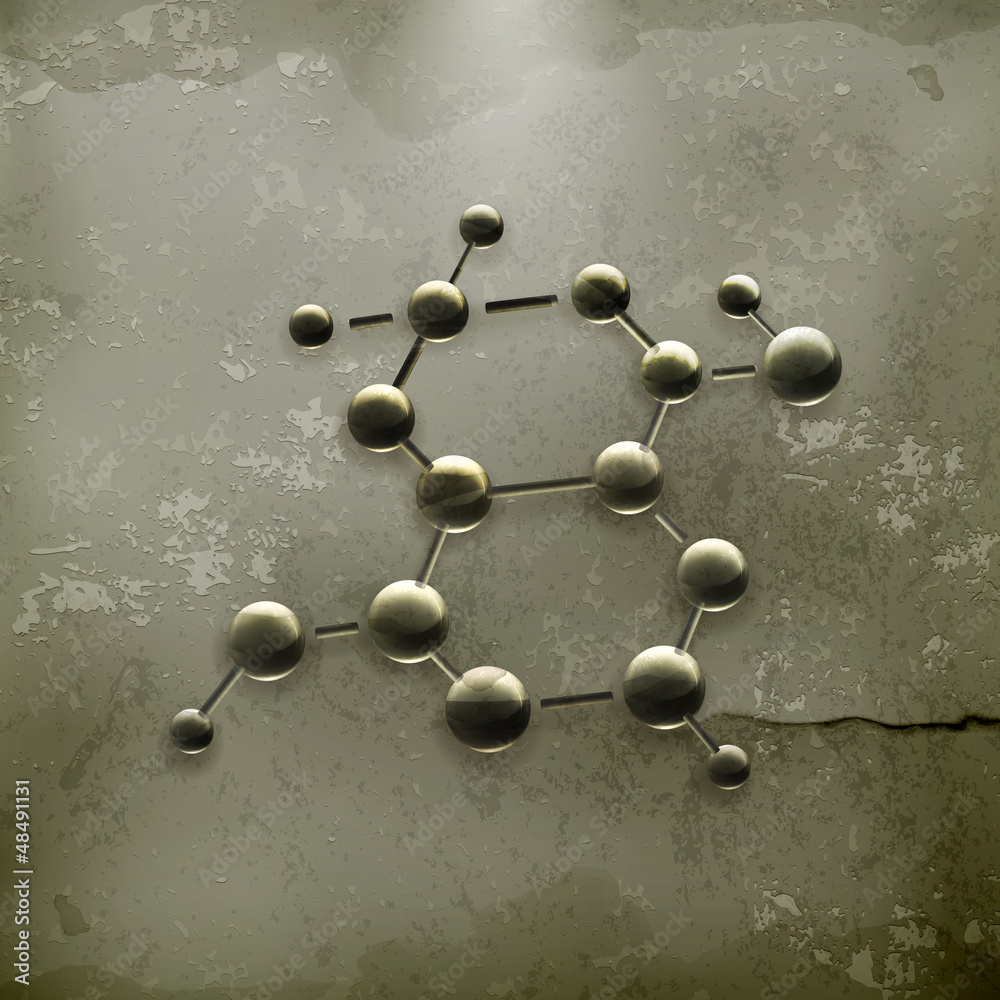 Fototapeta premium Abstract Molecule, old-style