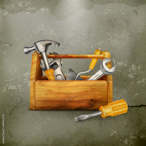 Wooden toolbox, old-style