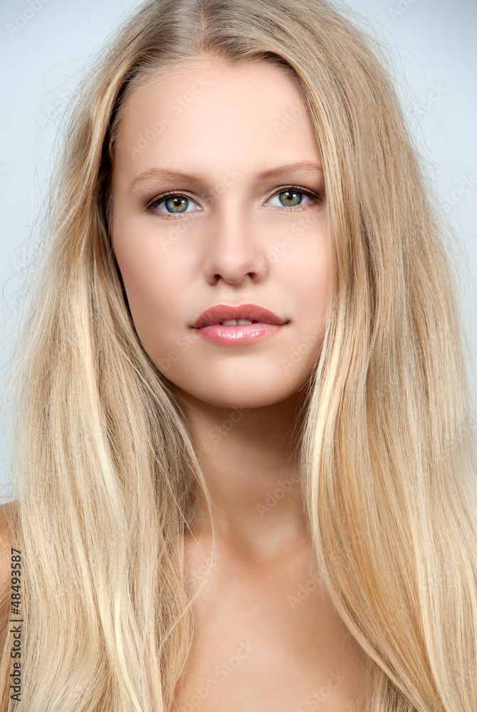Sexy blond girl with beautiful long straight hair Sexy blond girl with beautiful long straight hair