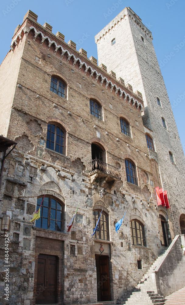 San Gimignano, Rathaus, Palazzo del Popolo, Toskana, Italien
