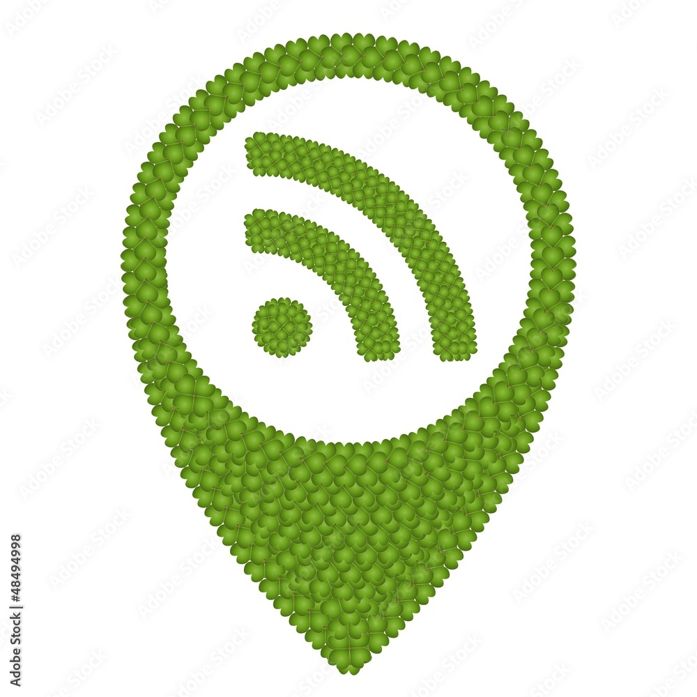 Four Leaf Clover of RSS Sign in Navication Icon Four Leaf Clover of RSS Sign in Navication Icon