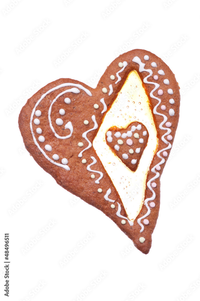 Heart shaped gingerbread
