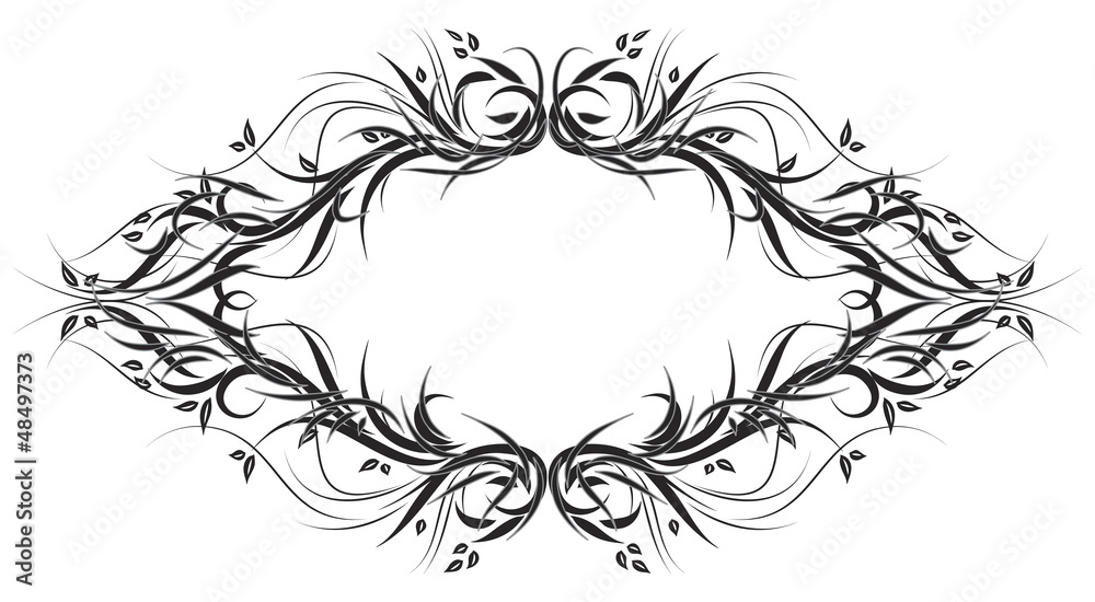 floral swirling tribal ornament