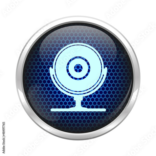 Blue honeycomb web cam icon