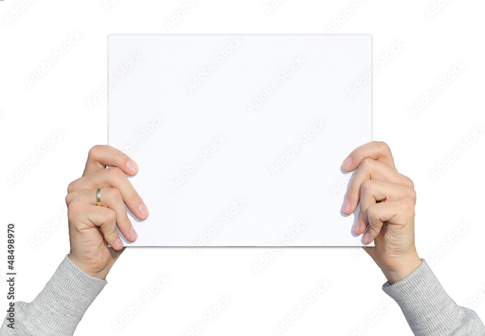 Hände mit Schild Hände mit Schild