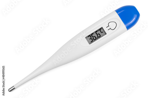 Electronic body thermometer. Isolated. Clipping path photo
