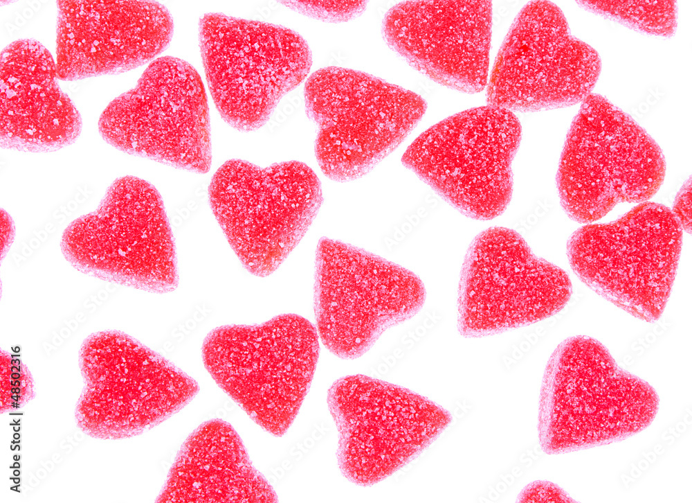 heart shape candy on white heart shape candy on white
