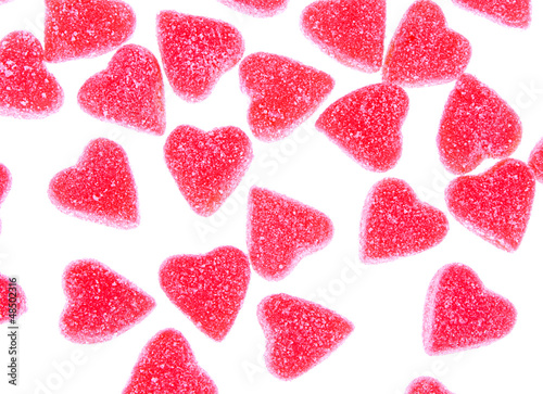 heart shape candy on white