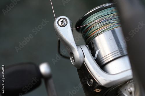 Fishing reel. Co-filament line. Setup for fish casting(angling)