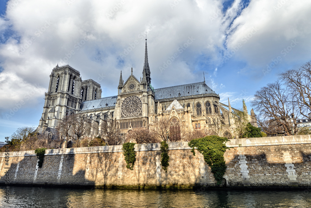 Paris. Beautiful view of Notre Dame Cathedral