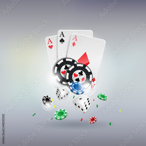 poker gambling chips poster ,Chips, dices, cards