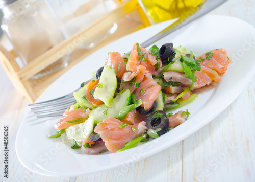 salad with salmon