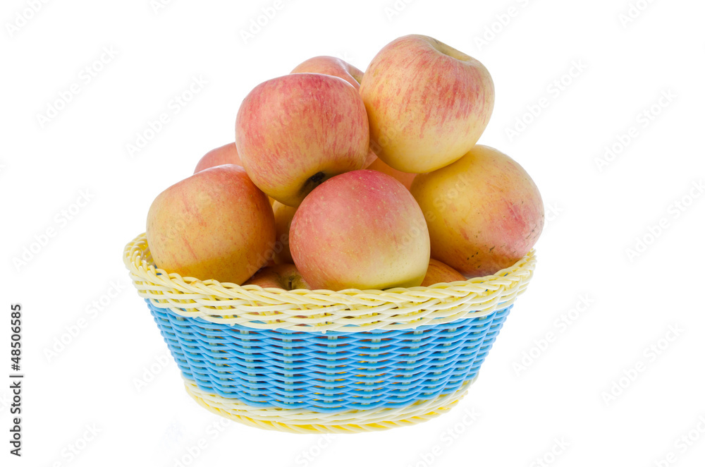 Basket full of apples isolated on white Basket full of apples isolated on white