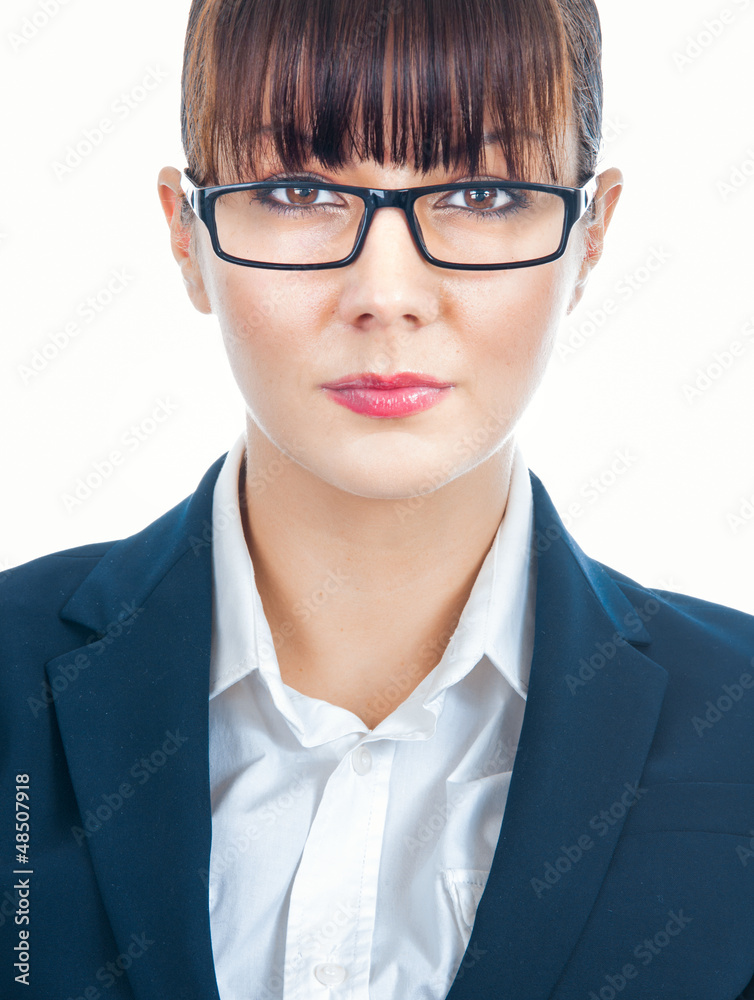 Portrait of a young attractive beautiful businesswoman, isolated