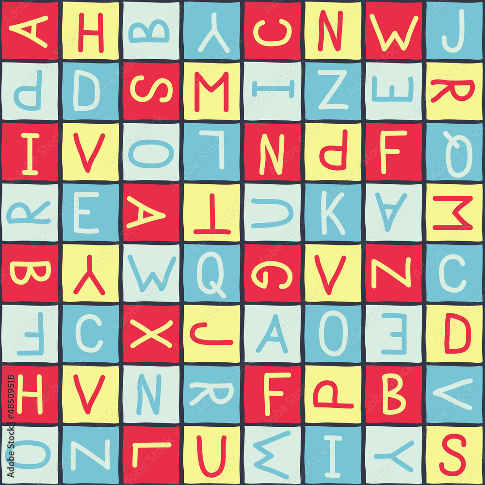 Seamless vector pattern whith letters Seamless vector pattern whith letters