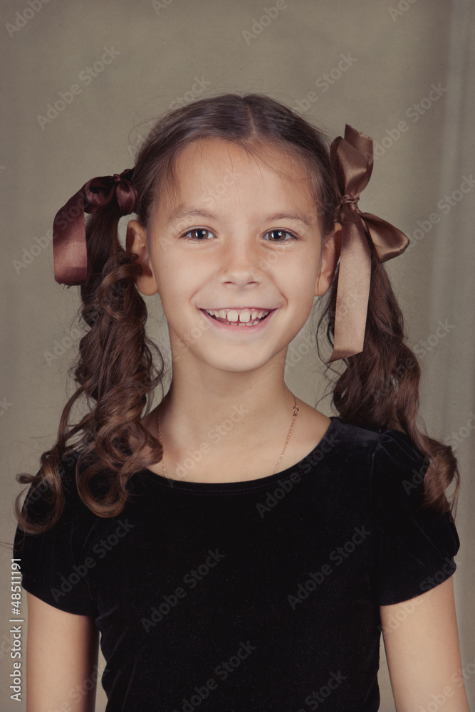 Portrait of beautiful girl with curly hair Portrait of beautiful girl with curly hair
