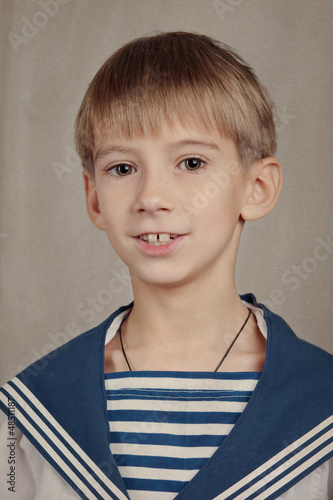 фотографія Portrait of boy in sailor suit