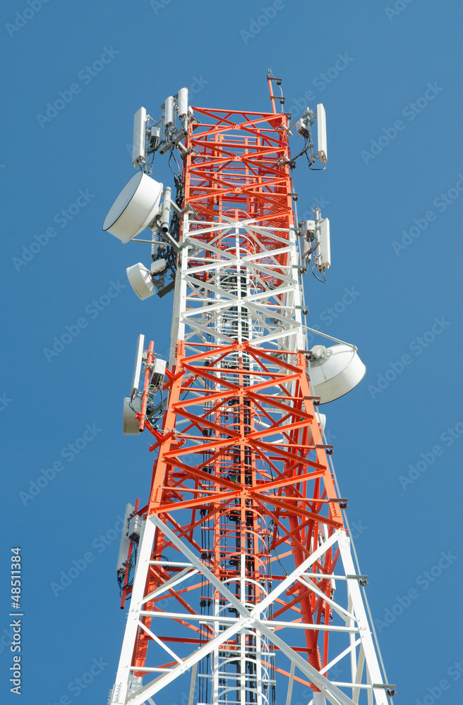 Communication tower with blue sky Communication tower with blue sky